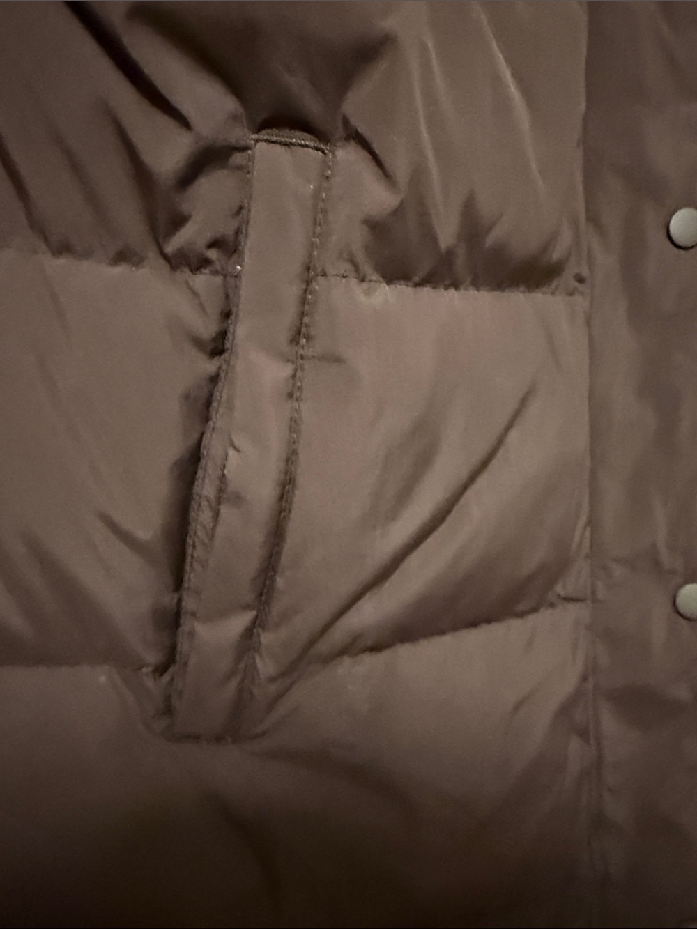 Lands' End Hooded Long Puffer Vest in Deep Brown - Picture 3 of 4